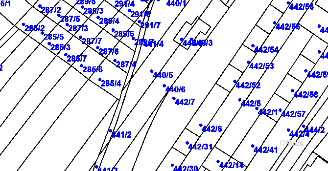 Parcela st. 440/6 v KÚ Slatina, Katastrální mapa