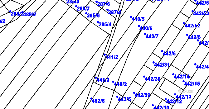 Parcela st. 441/2 v KÚ Slatina, Katastrální mapa