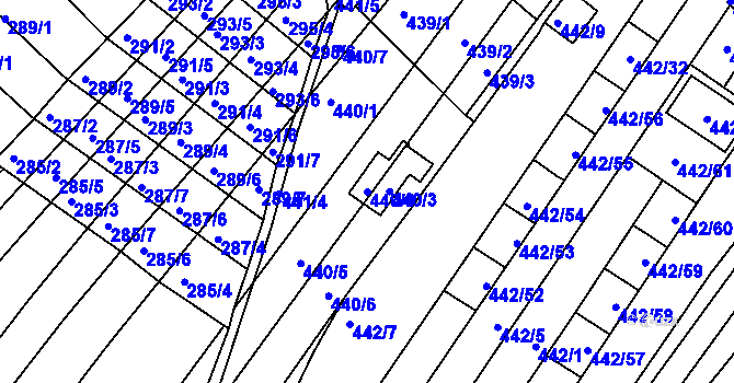 Parcela st. 440/4 v KÚ Slatina, Katastrální mapa