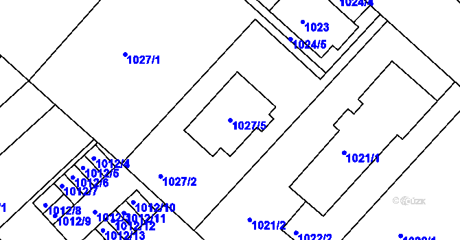 Parcela st. 1027/5 v KÚ Slatina, Katastrální mapa