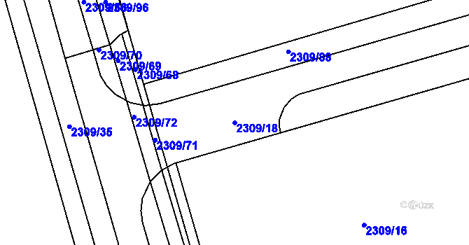 Parcela st. 2309/18 v KÚ Slatina, Katastrální mapa