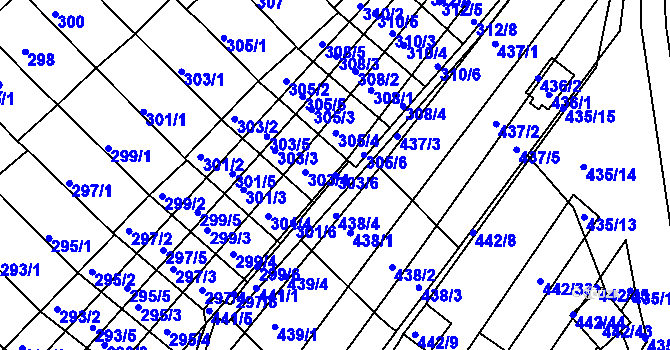 Parcela st. 303/6 v KÚ Slatina, Katastrální mapa