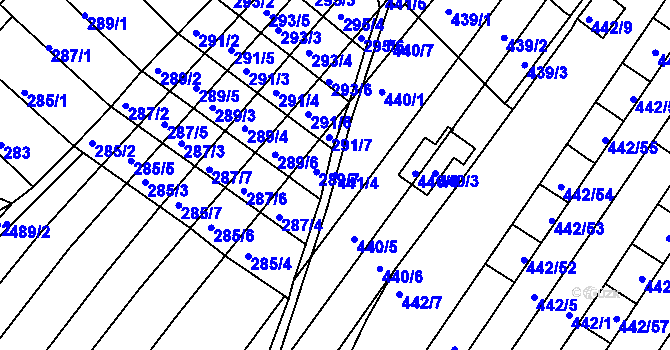 Parcela st. 441/4 v KÚ Slatina, Katastrální mapa
