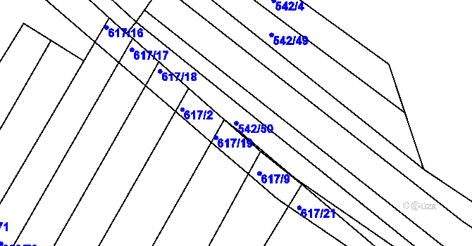 Parcela st. 542/50 v KÚ Slatina, Katastrální mapa