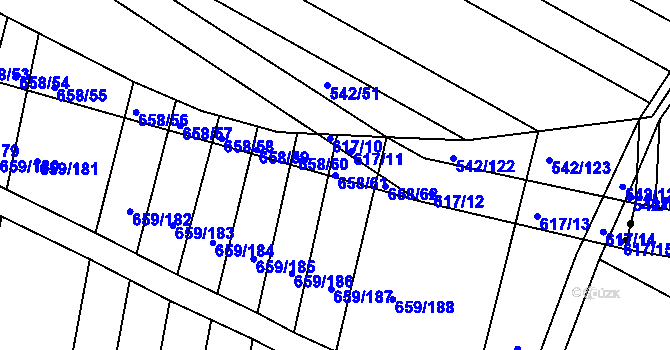 Parcela st. 658/61 v KÚ Slatina, Katastrální mapa