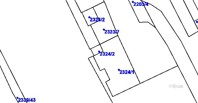 Parcela st. 2324/2 v KÚ Slatina, Katastrální mapa