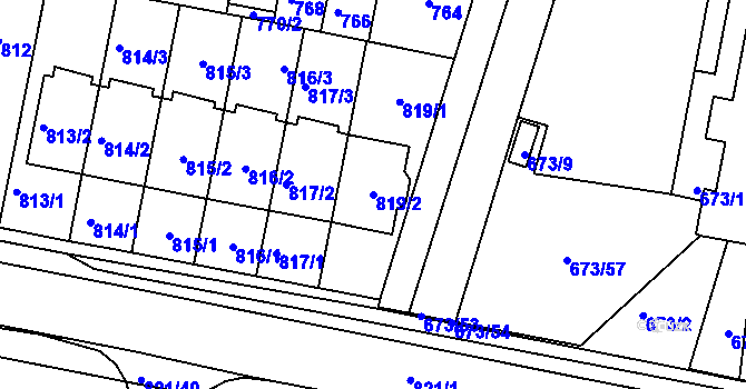 Parcela st. 819/2 v KÚ Slatina, Katastrální mapa