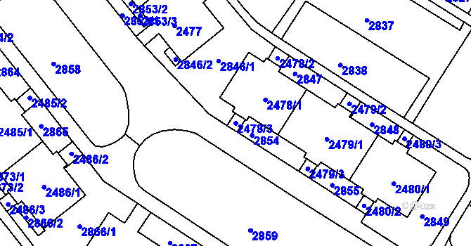Parcela st. 2478/3 v KÚ Slatina, Katastrální mapa
