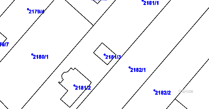 Parcela st. 2181/3 v KÚ Slatina, Katastrální mapa