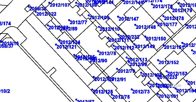 Parcela st. 2012/78 v KÚ Slatina, Katastrální mapa
