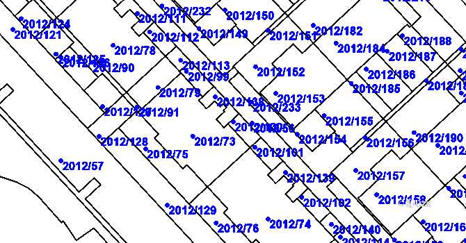 Parcela st. 2012/100 v KÚ Slatina, Katastrální mapa