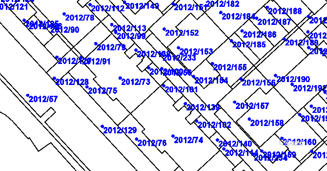 Parcela st. 2012/101 v KÚ Slatina, Katastrální mapa