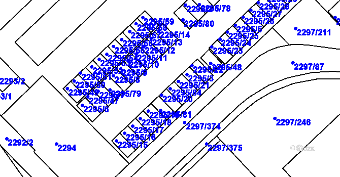 Parcela st. 2295/84 v KÚ Slatina, Katastrální mapa