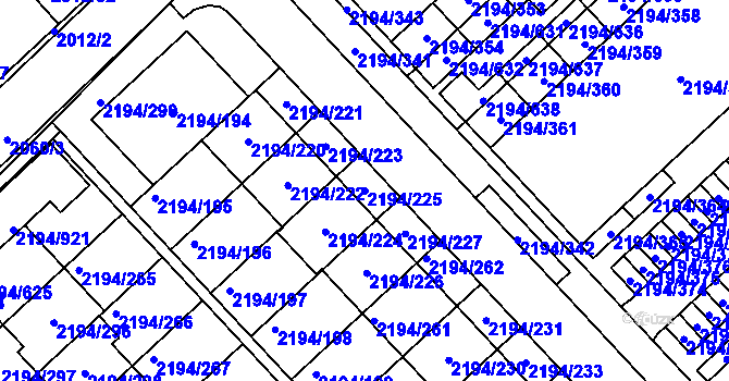 Parcela st. 2194/225 v KÚ Slatina, Katastrální mapa