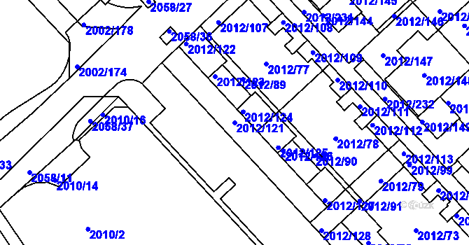 Parcela st. 2012/121 v KÚ Slatina, Katastrální mapa