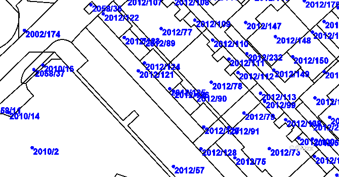 Parcela st. 2012/125 v KÚ Slatina, Katastrální mapa