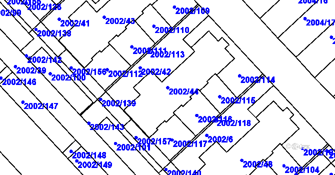 Parcela st. 2002/44 v KÚ Slatina, Katastrální mapa