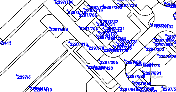 Parcela st. 2297/79 v KÚ Slatina, Katastrální mapa