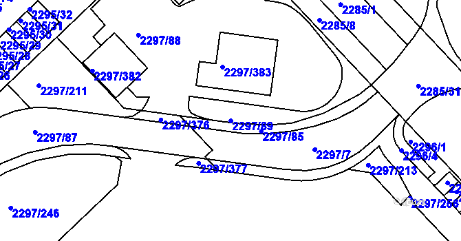 Parcela st. 2297/89 v KÚ Slatina, Katastrální mapa