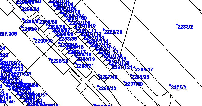 Parcela st. 2297/118 v KÚ Slatina, Katastrální mapa