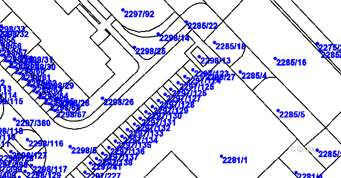 Parcela st. 2297/126 v KÚ Slatina, Katastrální mapa