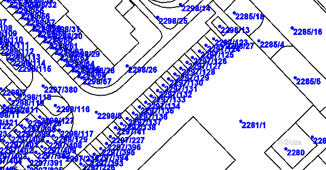 Parcela st. 2297/131 v KÚ Slatina, Katastrální mapa