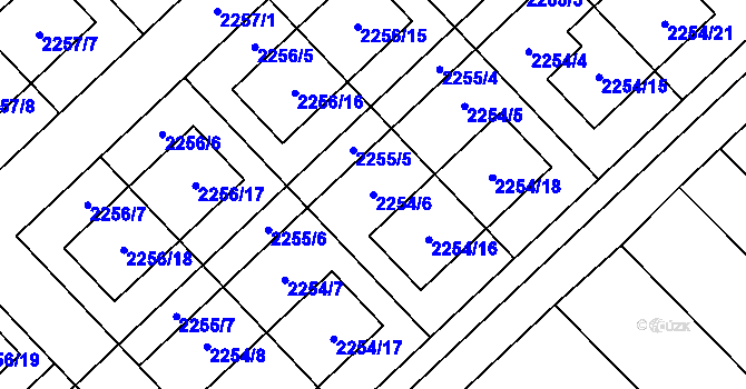 Parcela st. 2254/6 v KÚ Slatina, Katastrální mapa