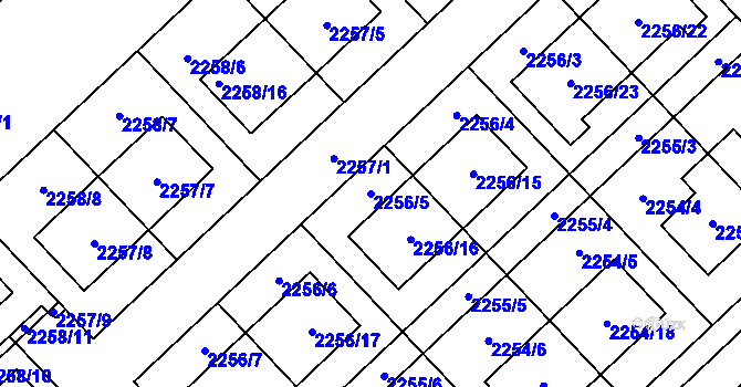 Parcela st. 2256/5 v KÚ Slatina, Katastrální mapa