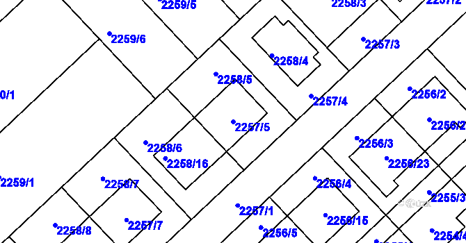 Parcela st. 2257/5 v KÚ Slatina, Katastrální mapa