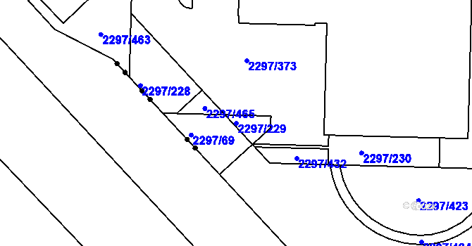 Parcela st. 2297/229 v KÚ Slatina, Katastrální mapa