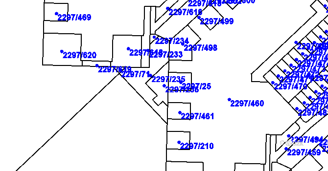 Parcela st. 2297/236 v KÚ Slatina, Katastrální mapa