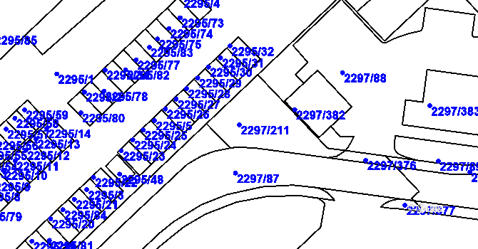 Parcela st. 2297/211 v KÚ Slatina, Katastrální mapa