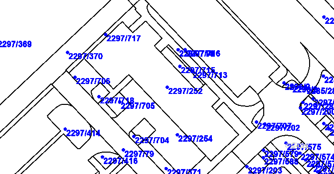 Parcela st. 2297/252 v KÚ Slatina, Katastrální mapa
