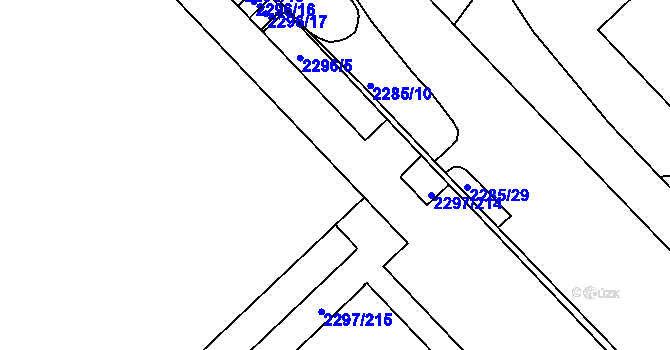 Parcela st. 2297/253 v KÚ Slatina, Katastrální mapa
