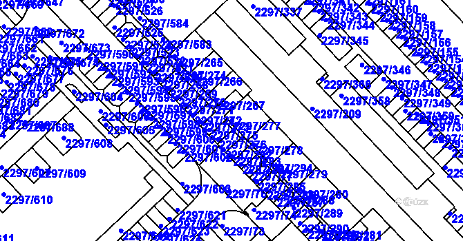 Parcela st. 2297/277 v KÚ Slatina, Katastrální mapa