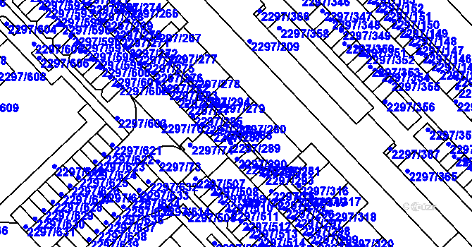 Parcela st. 2297/280 v KÚ Slatina, Katastrální mapa