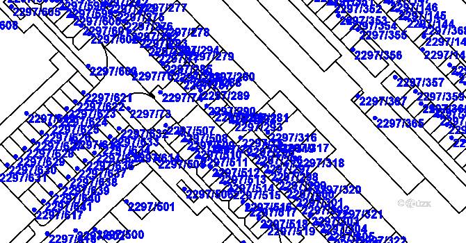 Parcela st. 2297/293 v KÚ Slatina, Katastrální mapa