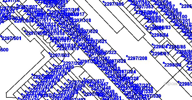 Parcela st. 2297/322 v KÚ Slatina, Katastrální mapa