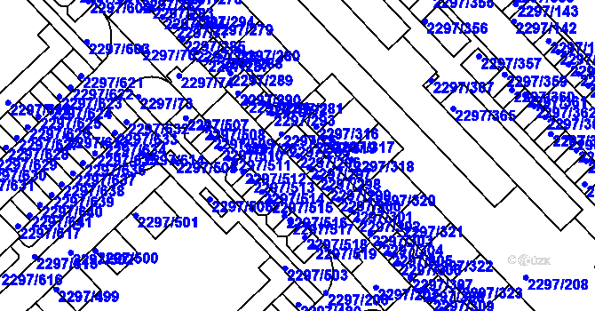 Parcela st. 2297/296 v KÚ Slatina, Katastrální mapa