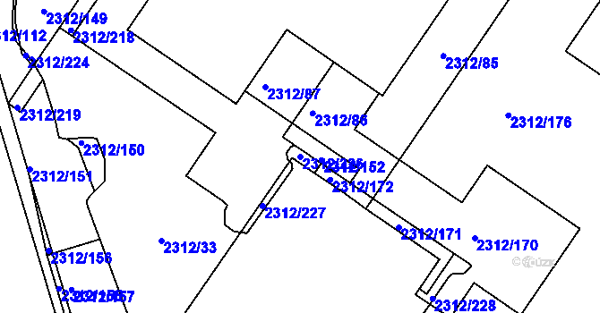 Parcela st. 2312/226 v KÚ Slatina, Katastrální mapa