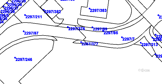 Parcela st. 2297/377 v KÚ Slatina, Katastrální mapa