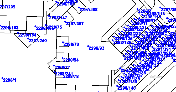 Parcela st. 2298/93 v KÚ Slatina, Katastrální mapa