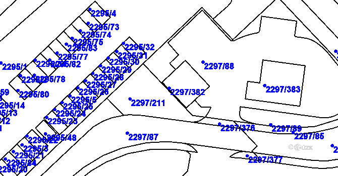 Parcela st. 2297/382 v KÚ Slatina, Katastrální mapa