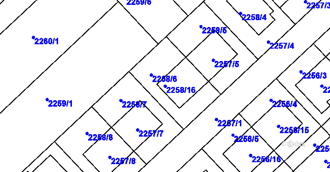 Parcela st. 2258/16 v KÚ Slatina, Katastrální mapa