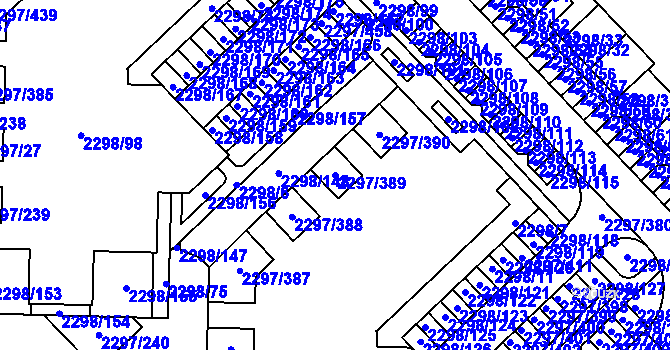 Parcela st. 2297/389 v KÚ Slatina, Katastrální mapa