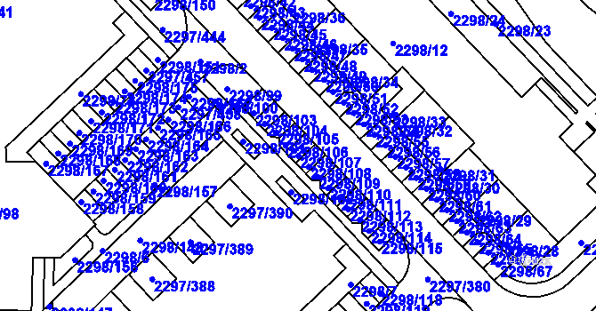 Parcela st. 2298/107 v KÚ Slatina, Katastrální mapa