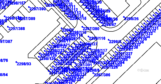 Parcela st. 2298/127 v KÚ Slatina, Katastrální mapa