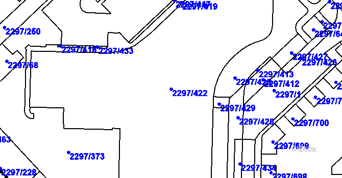 Parcela st. 2297/422 v KÚ Slatina, Katastrální mapa