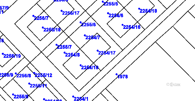 Parcela st. 2254/17 v KÚ Slatina, Katastrální mapa