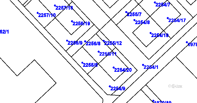 Parcela st. 2255/11 v KÚ Slatina, Katastrální mapa